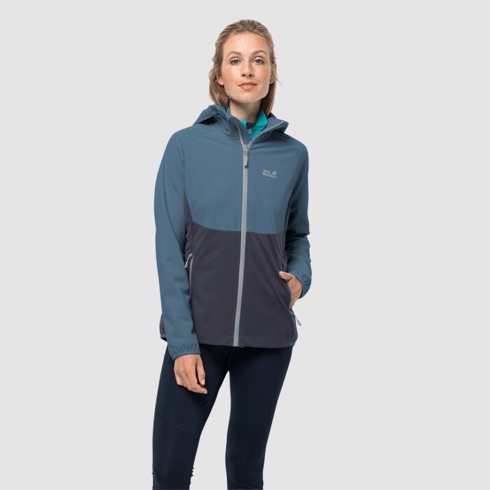 Chamarra Cortavientos Jack Wolfskin Go Hike Mujer Azul Marino Mexico-4611798